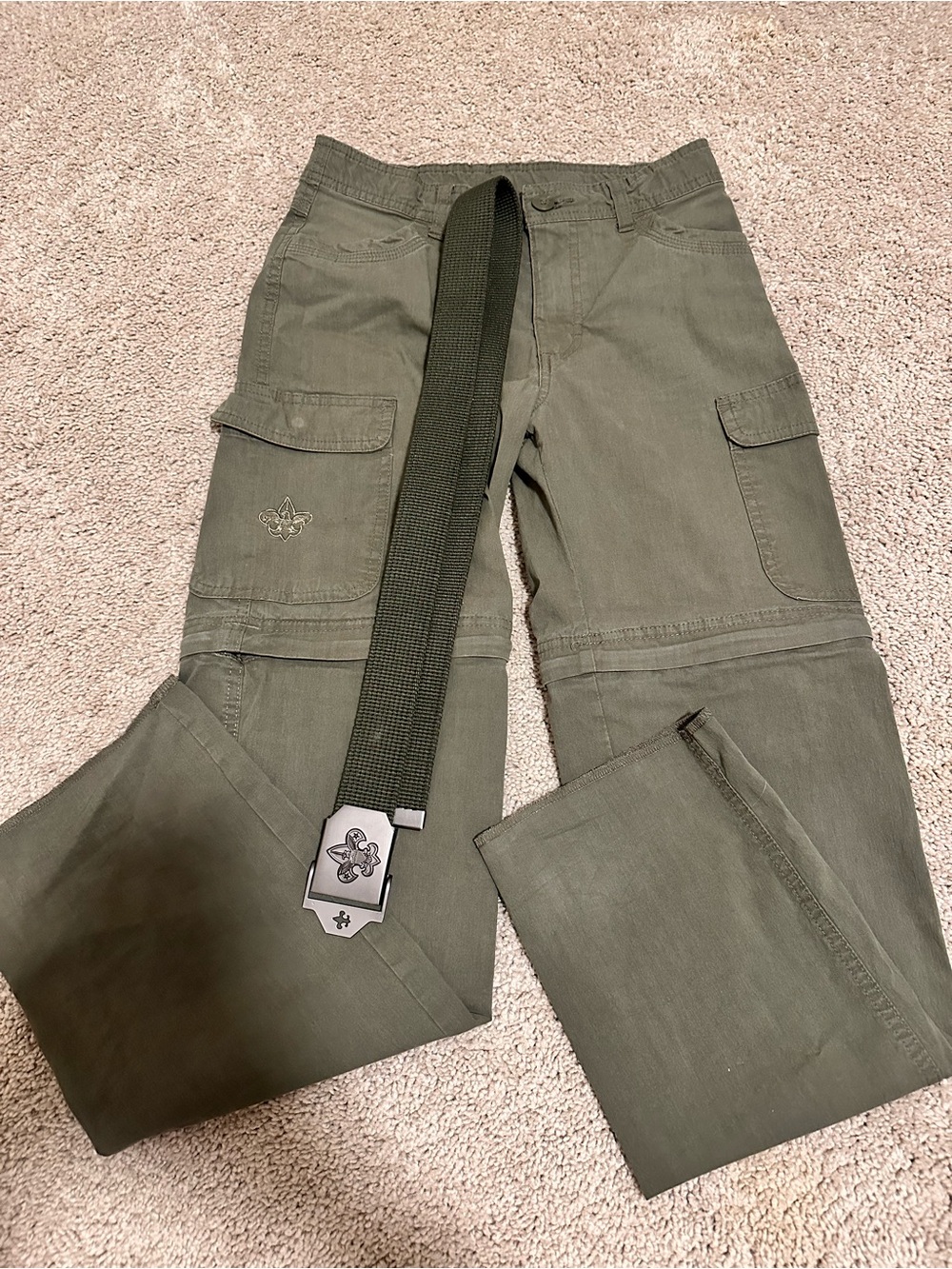 Boy Scout of America Pants (Convert to shorts) and Belt